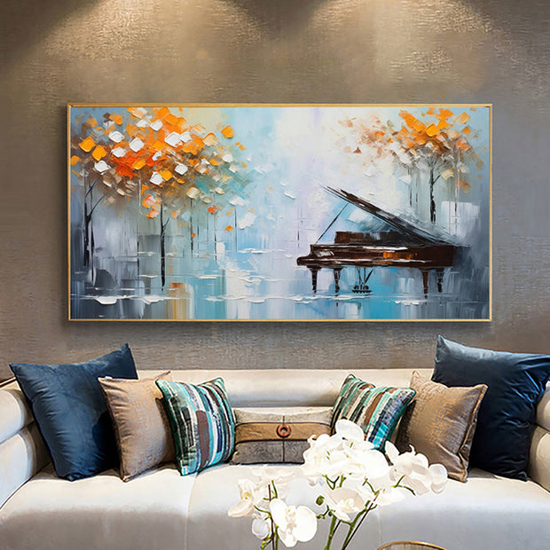 Handmade Oil Painting Palette Knife Tree Oil Painting On Canvas Wall Art Decoration Modern Piano Abstract Landscape Artwork Wall Pictures Decor For Home Office Decor